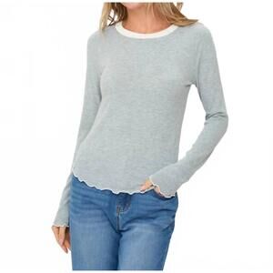 NEW SIX/FIFTY lea layered tee in heather grey